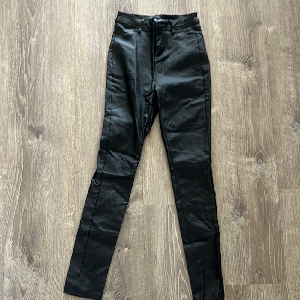Black Faux Leather Pants